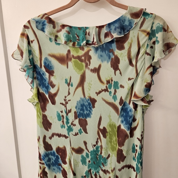 Lapis Silk Fully Lined Floral Maxi Dress - NWOT - Size 2X - Picture 7 of 11